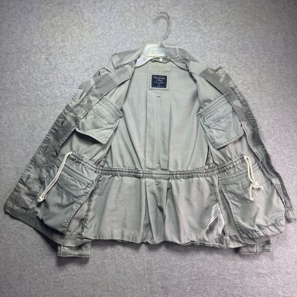 Abercrombie & Fitch Jacket Womens XS Green Camo Camouflage Military MSRP $120 - Picture 3 of 12